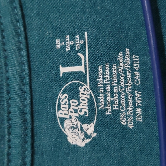 Bass Pro Shops Teal Blue Logo Tshirt - Picture 6 of 7